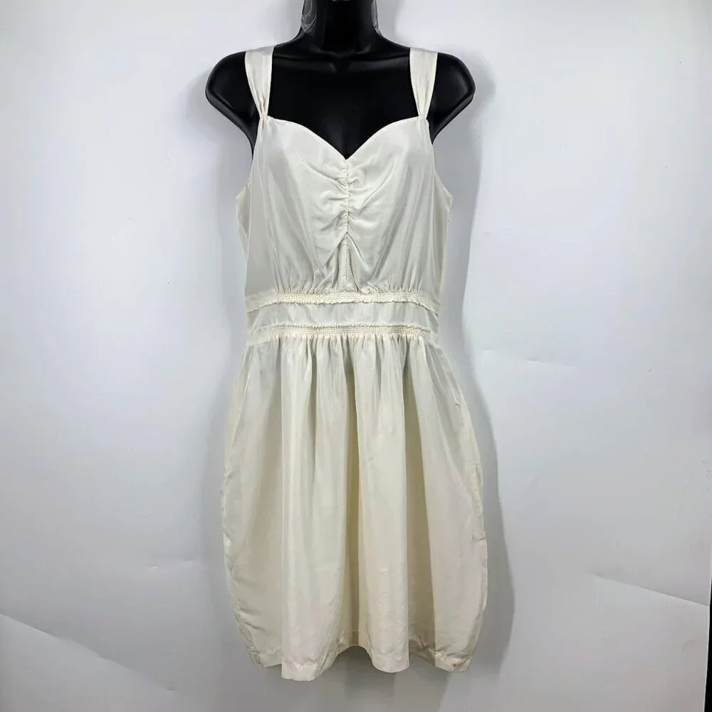 Rebecca Taylor Women's Baby Doll Cotton Bunched Strap Mini Dress Size 8 NWT $395